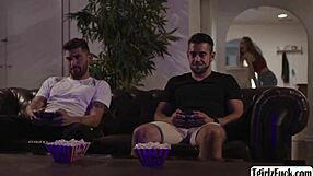 Guy fucks transsexual Crystal Thayers' ass emotionally.