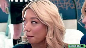 Teen Girls Pay Debt With Intense Blowjobs And Fucking