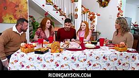 Arietta Adams, a redhead step sister, and Cherry Fae have sex with the same stud for a 3 somes