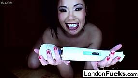 london keyes masturbates with hitachi on kitchen floor