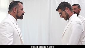 Mormonboyz - Two Bearded Hunks Double Fuck A Horny Mormon Recruit