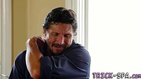 Teen Rides Masseur's Cock in Hardcore Shaved Pussy Scene