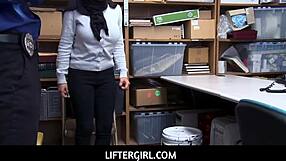 Busty Teen Shoplifter Ella Knox Gets Rough Fucked in Guard's Office