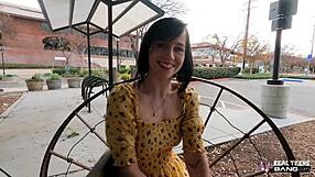 Short hair teen screams, 'Fuck me during this casting!' as she rides hard!