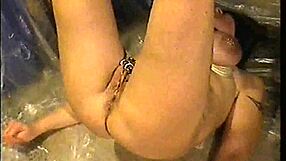 i experience a long bondage session with candles burning on my body