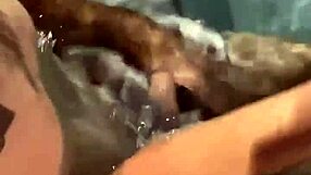 Sexy granny Momma Vee stroking her step cousin's cock in the hot tub, ready for more?