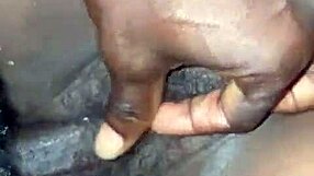 Ebony amateur receives big black cock as Christmas present, spreading her fat ass