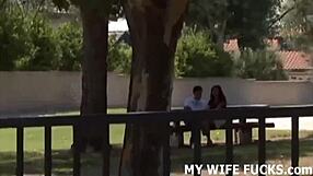 Wife Begs for Stranger's Bang While Husband Watches in Cuckold Fantasy