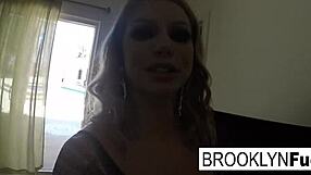 hot blonde babe brooklyn records herself in a solo session