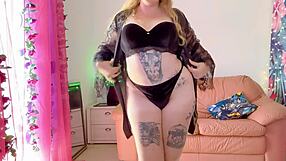 scylla undresses slowly and rides big dildo in fantasy