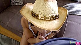 Lilly’s daring stinking cowgirl ride with bouncy behind