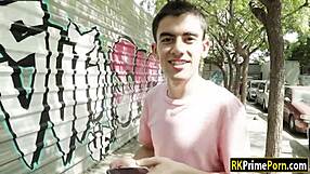 Three hot girls team up outdoors. They share a pervert dude for steamy group action.