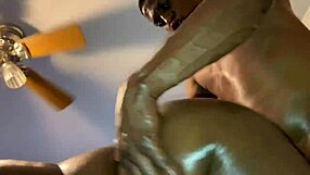 oiled up and fucked my ebony stepmom in lingerie