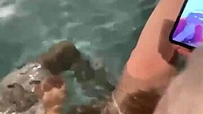 Sexy granny Momma Vee stroking her step cousin's cock in the hot tub, ready for more?