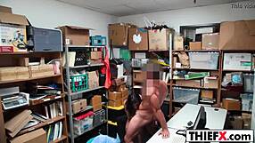will sucking his big cock free this teen thief in the office?