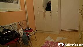 brunette with tattoos enjoys a relaxing shower