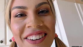 Pretty Blonde Girl Shows Off Body