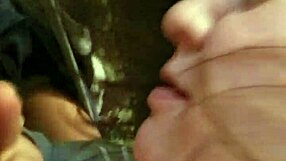 Fat BBW woman performs detailed oral sex on a cock and swallows the cum. She focuses on sucking and deepthroating.