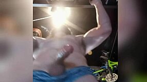I’m working out and jerking my cock till I cum over and over again. Can’t stop busting loads.
