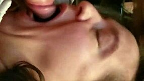 Fat BBW woman performs detailed oral sex on a cock and swallows the cum. She focuses on sucking and deepthroating.