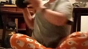 Grey workout turns into a fun stretching session with kinky amateurs