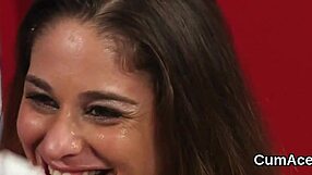 Horny Hottie Gulps Cumshot