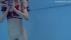 Stunning Russian babes dive into steamy pool action in 4K