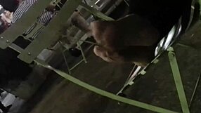 Stocking feet teasing toes hidden candidly