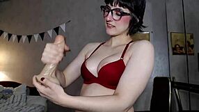 sexy handjob on cam with dildo tease