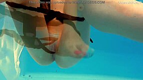 Stunning Russian babes dive into steamy pool action in 4K