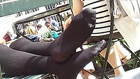 Hidden stocking feet: a fetish delight
