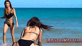 Felicity feline and jade experience extreme interracial bondage and domination as excited young tourists