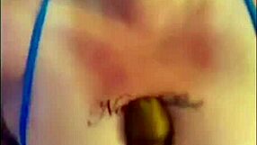 Busty milf strips, sucks dildo, masturbates, gets machine fucked and facialized