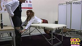 College Slut in Uniform Gets 3-Way Fucked at Doctor's Infirmary