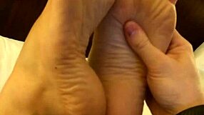 coworker rubs high arch feet during masturbation