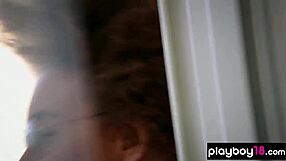 Watch this skinny ebony babe rip her clothes and strip down to show her natural tits and ass outdoors.