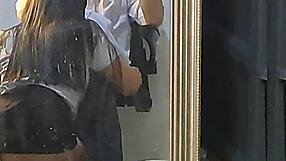 hey, check out this asian couple in cosplay costumes at home