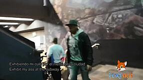 compilation of short videos showing my hotwife tattoo in public