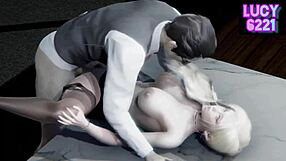 the young secretary swallows the old boss's monster cock at office