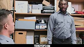 Security guard fucks another in ass to keep quiet 😏