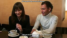 Girl Shows Tits Sucks Dick in Cafe