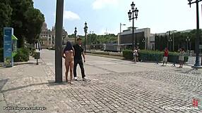 Spanish Slave Bound Naked In Public For Voyeur Punishment