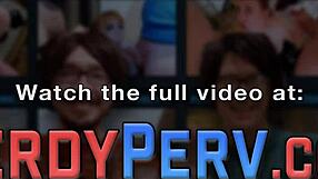 Popular amateur with nice, round, white tits and shaved snatch wins over stupidass British looking nerd and sucks his dick