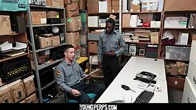 Security guard fucks another in ass to keep quiet 😏