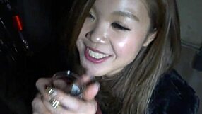 Japanese Girl Hamasaki Kana Enjoys Wild Blowjob After Pub Pickup