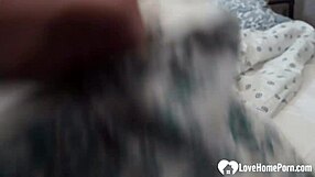 Sexy blonde milf deepthroats homemade POV oral and makes man cum hard