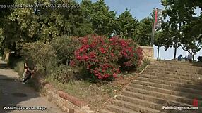 Spanish Slave Bound Naked In Public For Voyeur Punishment