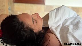 innocent milf liza devours huge cock, then plays with cum