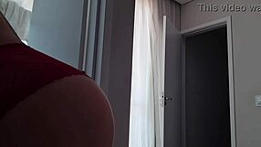 hot latina in red dress posing naturally