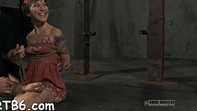 gagged beauty with clamped nipples gets wild enjoyment